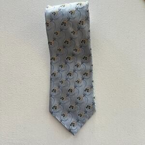 Robert Talbott Best Of Class Necktie Classic Fit Blue Floral Clover Print Silk